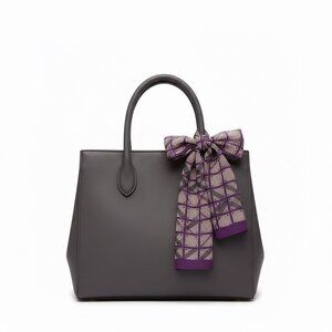 Unbranded Purple Sheer Geometric Plaid Soft Scarf One Size